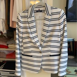 Tommy Hilfiger WhiteNavy Stripe Blazer elbow pads